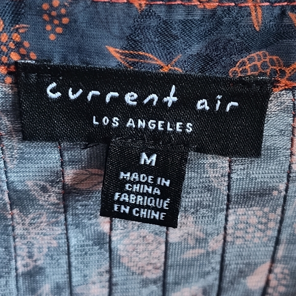 Anthropologie Current Air Navy & Rust Print Tiered Mini Baby Doll Dress | Medium - Picture 4 of 7